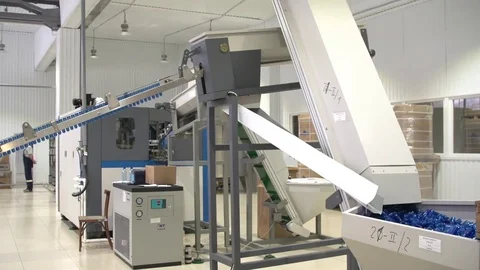 Bottle factory. Industrial machine-tool. Production. Stock Footage 83086333
