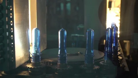 Bottle factory. Industrial machine-tool. Production. Stock Footage 83086409