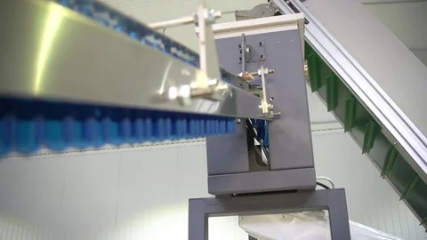 Bottle factory. Industrial machine-tool. Production. Stock Footage 83086510