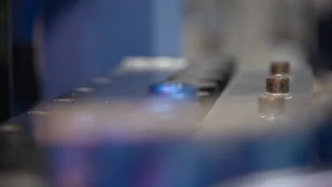 Bottle factory. Industrial machine-tool. Production. Stock Footage 83086592