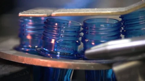 Bottle factory. Industrial machine-tool. Production. Stock Footage 83086655