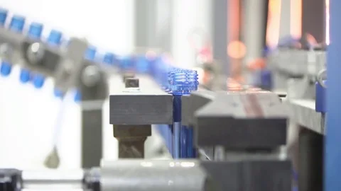 Bottle factory. Industrial machine-tool. Production. Stock Footage 83291899