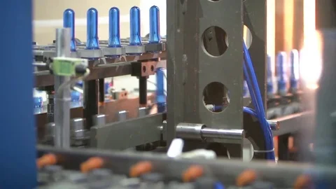 Bottle factory. Industrial machine-tool. Production. Stock Footage 83291986