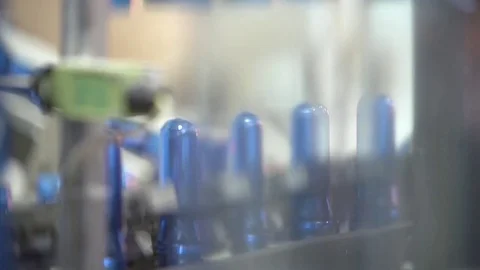 Bottle factory. Industrial machine-tool. Production. Stock Footage 83291996