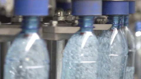 Bottle factory. Industrial machine-tool. Production. Stock Footage 83370483