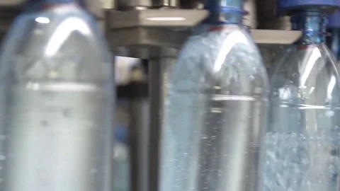 Bottle factory. Industrial machine-tool. Production. Stock Footage 83370493