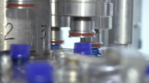 Bottle factory. Industrial machine-tool. Production. Stock Footage 83370533