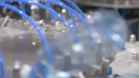 Bottle factory. Industrial machine-tool. Production. Stock Footage 83440374