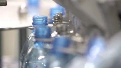Bottle factory. Industrial machine-tool. Production. Stock Footage 83440685