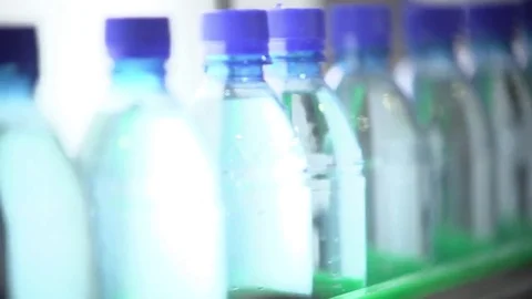 Bottle factory. Industrial machine-tool. Production. Stock Footage 83530377