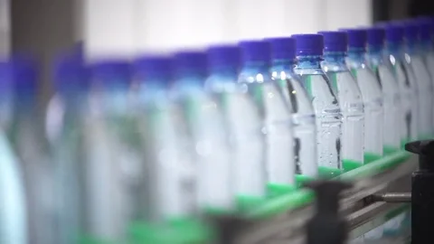 Bottle factory. Industrial machine-tool. Production. Stock Footage 83530383