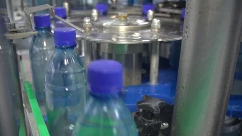 Bottle factory. Industrial machine-tool. Production. Stock Footage 83530476