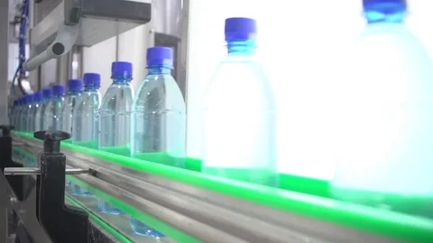 Bottle factory. Industrial machine-tool. Production. Stock Footage 83530509