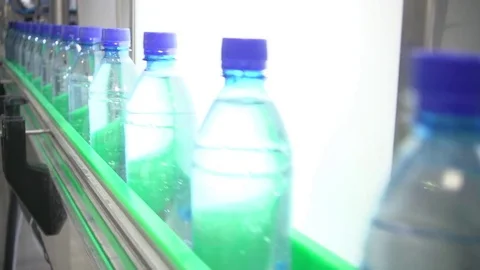 Bottle factory. Industrial machine-tool. Production. Stock Footage 83530528
