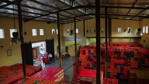 Bottle Factory warehouse Video stock 288232541