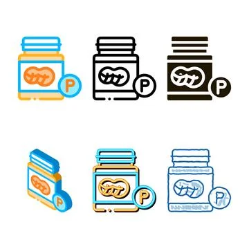 Bottle of fats icon vector forms outline Stock Illustration