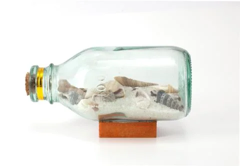 Bottle with figurines inside Stock Photos