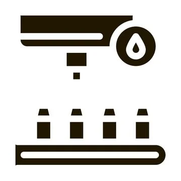 Bottle filling device icon Vector Glyph Illustration Stock Illustration