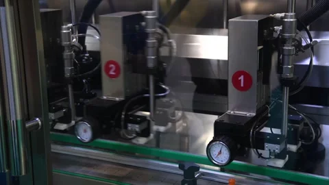 Bottle filling machine on plant Stock Footage 291712448