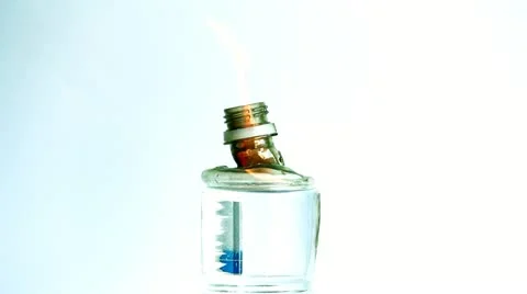 Bottle on fire FX Stock Footage 14833825