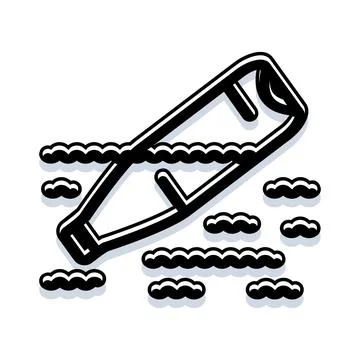 Bottle floating on water delivering a message Stock Illustration