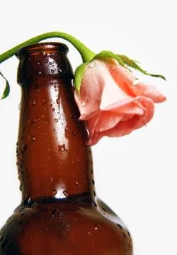 Bottle with flower Stock Photos