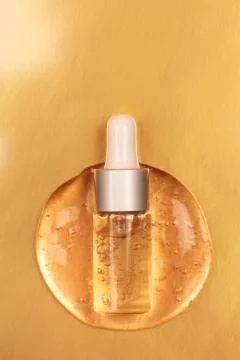 Bottle with fluid collagen Stock Photos