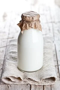 Bottle of fresh milk Stock Photos