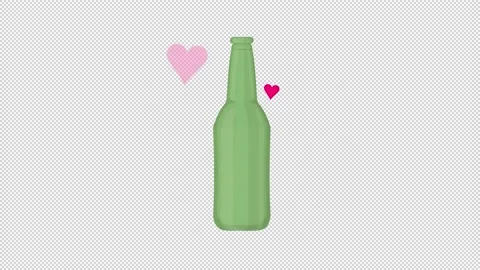 Bottle game. Rotate spin bottle roulette gambling. Cartoon 스톡 동영상 158430383