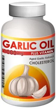 A Bottle of Garlic Oli Stock Illustration