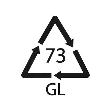 Bottle Glass recycling code 73 GL. Vector illustration Stock Illustration