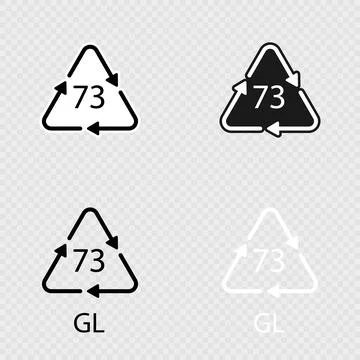 Bottle Glass recycling code 73 GL set. Vector illustration イラスト素材