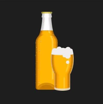 Bottle &amp; glass2 Stock Illustration