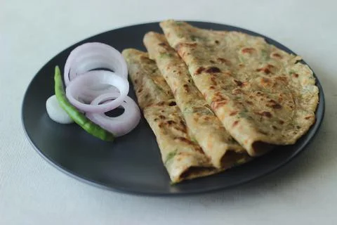 Bottle Gourd Flatbread. Indian flat bread made of whole wheat flour, grated b Stock Photos