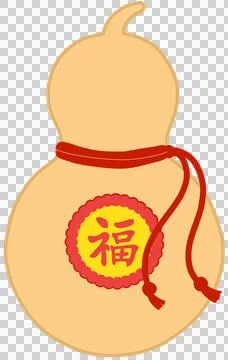 Bottle gourd with red thread Stock Illustration