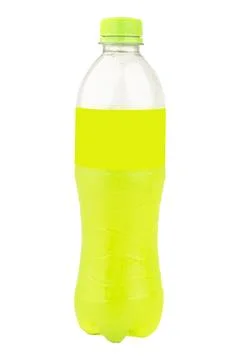 Bottle Green Apple Soda isolated on white background Stock-Fotos