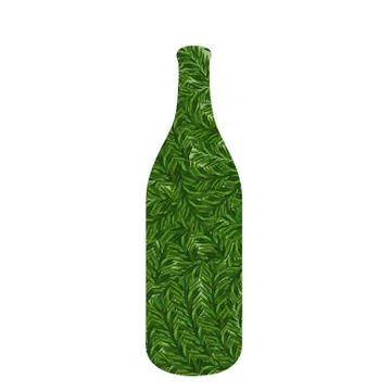 Bottle with green grasses Stock Illustration