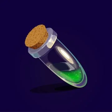 Bottle with green liquid イラスト素材