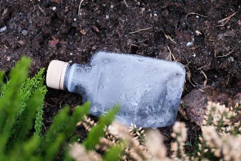 Bottle on the ground Foto stock
