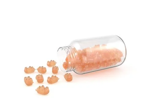 Bottle with gummy bears Stock Illustration