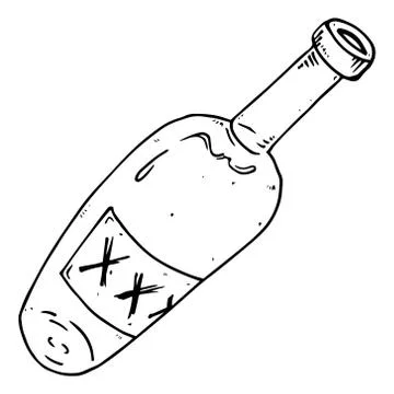 Bottle hand drawn. Stock Illustration