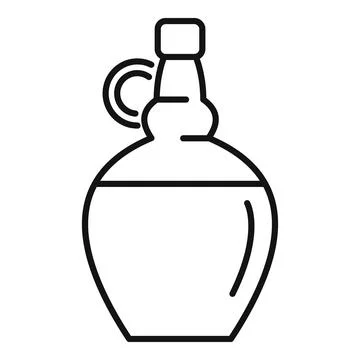 Bottle with handle containing liquid icon Illustration