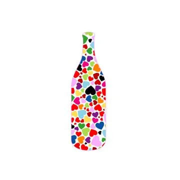 Bottle with hearts Stock Illustration