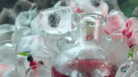 Bottle in ice Stock Footage 89968371