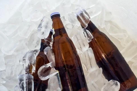 Bottle  in ice Stock Photos