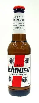 Bottle of Ichnusa (Anima Sarda) beer Stock Photos