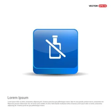 Bottle icon - 3d Blue Button Stockillustratie