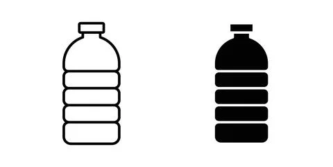 Bottle icon in black and white. vector icon pack for websites Stock Illustration