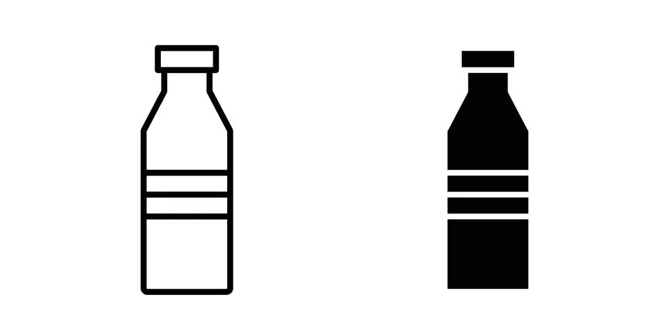 Bottle icon black vector isolated on white Stock Illustration