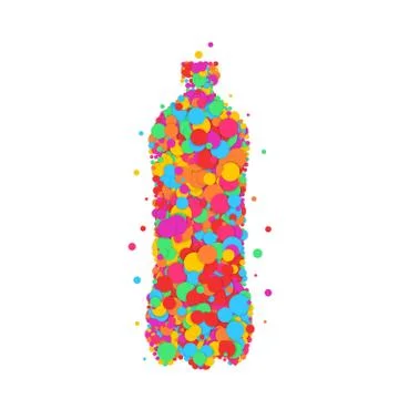 Bottle icon. Set dot color. Stock Illustration